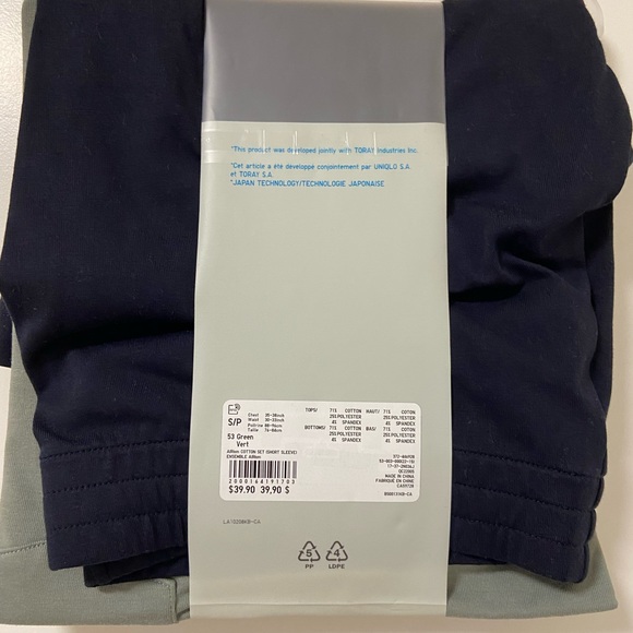 Uniqlo Mens AIRism Cotton T Shirt Shorts Lounge Set New Size S - Picture 2 of 7